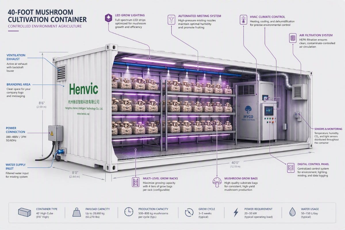 Systemstrukturdiagramm der Container-Pilzfabrik